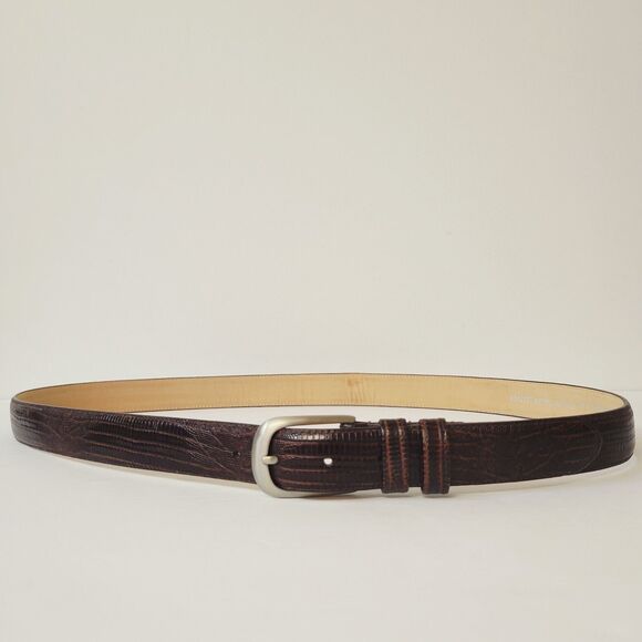 Belt Master Genuine Italian Leather Made In USA Exotic Embossed Size 44 Belt - Picture 2 of 11